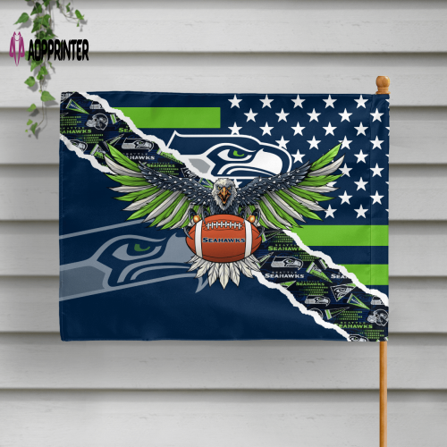 Seattle Seahawks American Landscape House Flag