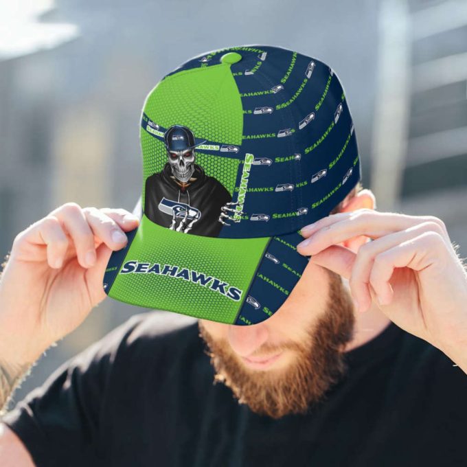 Seattle Seahawks Skull Team Logo Baseball Classic Cap Men Hat