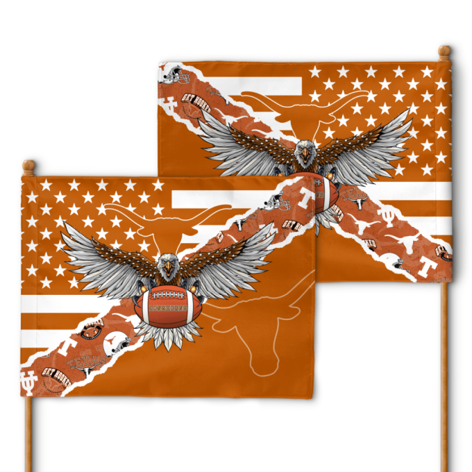 Texas Longhorns American Landscape House Flag