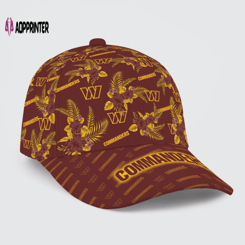 Washington Commanders Floral Hawaiian Adjustable Baseball Classic Cap Men Hat