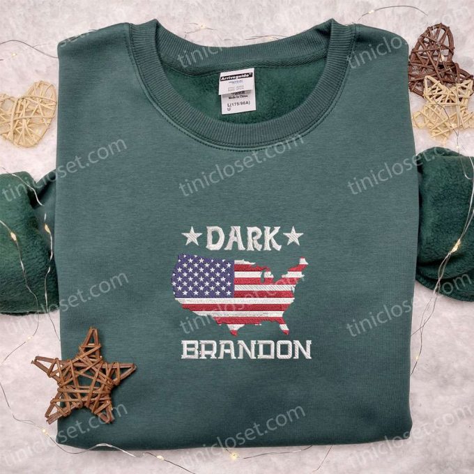 Dark Brandon Embroidered Shirt, Brandon Joe Biden Embroidered Shirt, Hot Political Topics Embroidered T-shirt