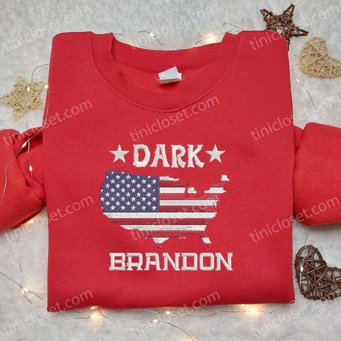 Dark Brandon Embroidered Shirt, Brandon Joe Biden Embroidered Shirt, Hot Political Topics Embroidered T-shirt