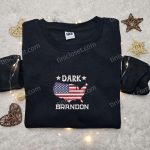 Dark Brandon Embroidered Shirt, Brandon Joe Biden Embroidered Shirt, Hot Political Topics Embroidered T-shirt