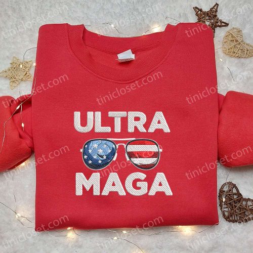 Joe Biden Donald Trump Make America Great Again Embroidered Shirt, Donald Trump Embroidered Sweatshirt, Hot Political Topics Embroidered T-shirt