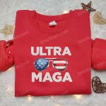 Joe Biden Donald Trump Make America Great Again Embroidered Shirt, Donald Trump Embroidered Sweatshirt, Hot Political Topics Embroidered T-shirt