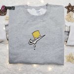 Bart Simpson Melt x Swoosh Cartoon Sweatshirt: Nike Inspired Embroidered Shirt Best Family Gift Ideas