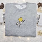 Bart Simpson Melt x Swoosh Cartoon Sweatshirt: Nike Inspired Embroidered Shirt Best Family Gift Ideas