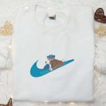 Blastoise x Swoosh Anime Sweatshirt: Pokemon Embroidered Shirt Perfect Family Gift