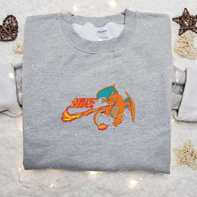 Charizard x Nike Anime Embroidered Hoodie & Pokemon Shirt: Best Family Gift Ideas