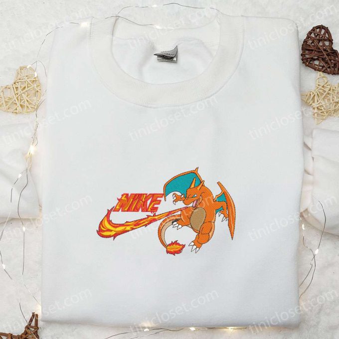 Charizard x Nike Anime Embroidered Hoodie & Pokemon Shirt: Best Family Gift Ideas