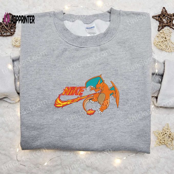 Charizard x Nike Anime Embroidered Hoodie & Pokemon Shirt: Best Family Gift Ideas