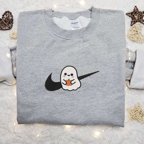 Ghost Pumpkin x Swoosh Embroidered Sweatshirt: Best Halloween Gift for Family