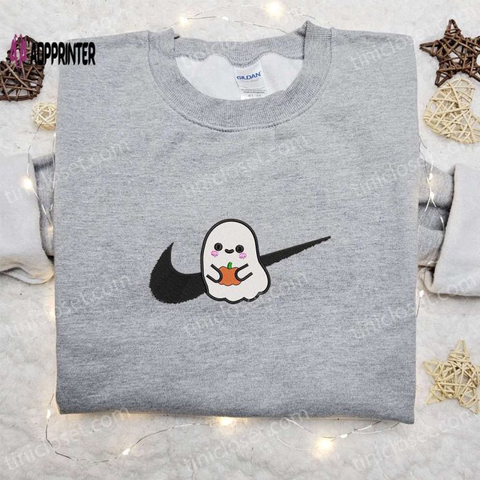 Ghost Pumpkin x Swoosh Embroidered Sweatshirt: Best Halloween Gift for Family