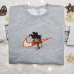 Goku x Nike Swoosh Anime Embroidered Tshirt – Dragon Ball Shirt Nike Inspired