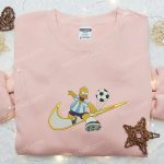 Homer Simpson Soccer x Swoosh Cartoon Hoodie: Nike Inspired Shirt Best Family Gift