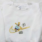 Homer Simpson Soccer x Swoosh Cartoon Hoodie: Nike Inspired Shirt Best Family Gift