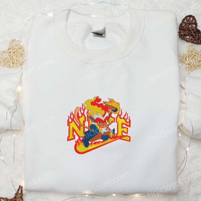 Infernape x Nike Anime Embroidered Sweatshirt & Pokemon Shirt: Best Family Gift Ideas