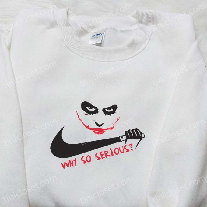 Joker Why So Serious x Swoosh Movie Embroidered Hoodie – Horror Shirt Best Halloween Gift Ideas