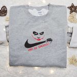 Joker Why So Serious x Swoosh Movie Embroidered Hoodie – Horror Shirt Best Halloween Gift Ideas