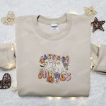 Spooktacular Retro Embroidered Shirt Hoodie & T-shirt – Let s Go Ghouls for Funny & Spooky Halloween!