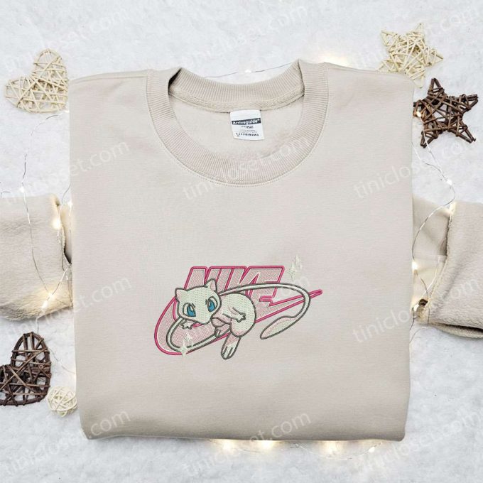 Mewtwo x Nike Anime Embroidered Sweatshirt & Pokemon Shirt: Best Family Gift Ideas