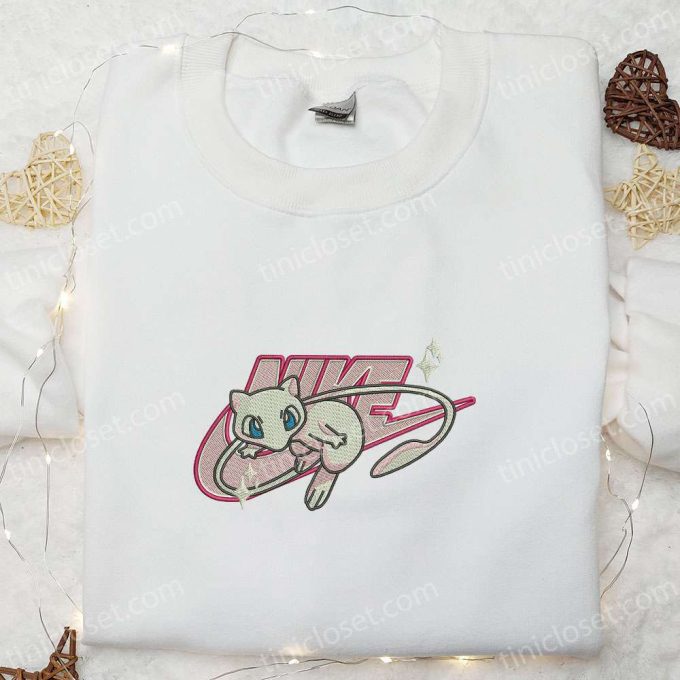 Mewtwo x Nike Anime Embroidered Sweatshirt & Pokemon Shirt: Best Family Gift Ideas