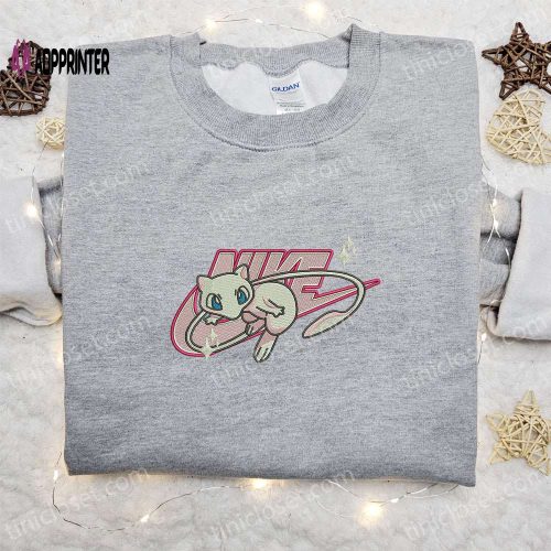 Mewtwo x Nike Anime Embroidered Sweatshirt & Pokemon Shirt: Best Family Gift Ideas