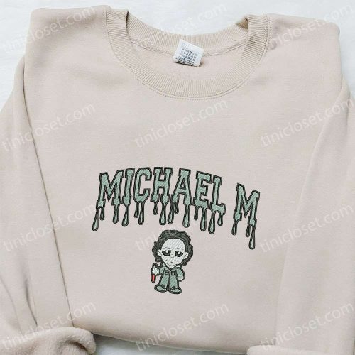 Michael Myers Embroidered Hoodie – Horror Movie Characters Sweatshirt – Spooky Shirt