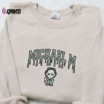 Michael Myers Embroidered Hoodie – Horror Movie Characters Sweatshirt – Spooky Shirt