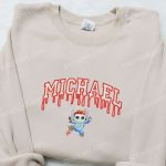 Spooky Michael Myers Stitch Embroidered Shirt – Horror Movie Characters for a Creepy Look