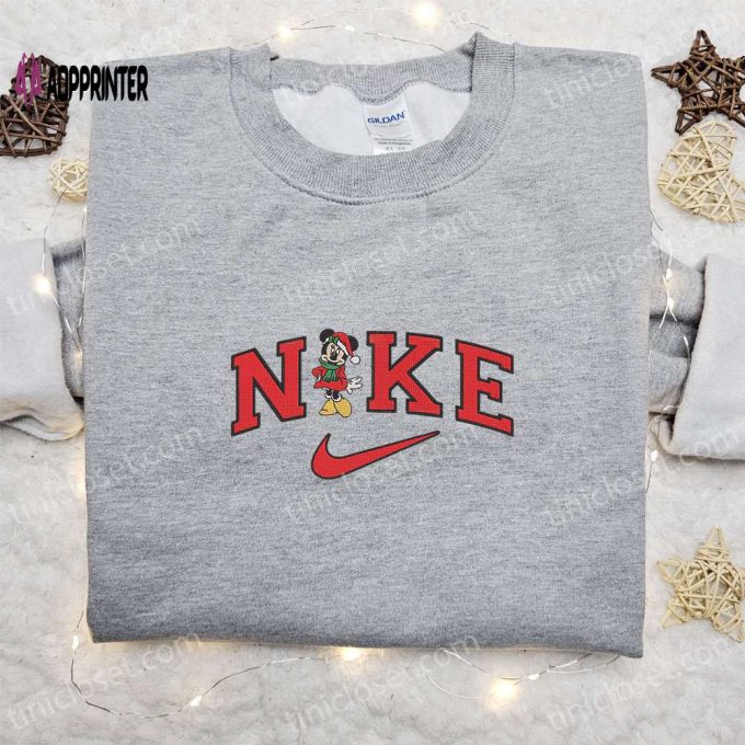 Minnie Mouse Christmas x Nike Cartoon Hoodie: Disney Characters Embroidered Shirt Ideal Family Gift