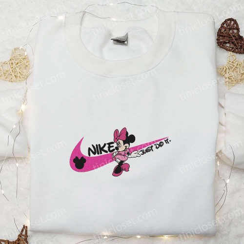 Minnie Mouse x Nike Cartoon Embroidered Hoodie: Best Disney Characters Shirt Perfect Family Gift
