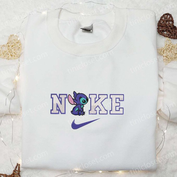 Nike Cartoon x Stitch Disney Embroidered Sweatshirt: Characters Shirt & Best Family Gift Ideas