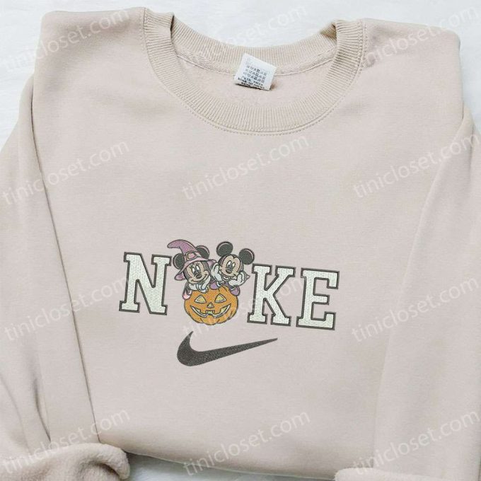 Spooky Disney x Nike Embroidered Shirt Hoodie & Sweatshirt: Halloween Mickey & Minnie Witches Collection