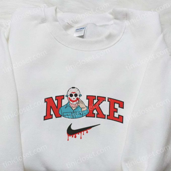 Nike x Jason Voorhees Killer Hoodie Horror Movie Sweatshirt & T-shirt Embroidered Collection