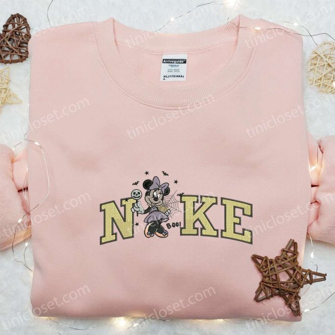 Spooky Fun: Nike x Minnie Halloween Embroidered Shirt Disney Hoodie & Cute Sweatshirt