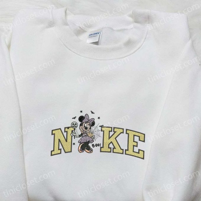 Spooky Fun: Nike x Minnie Halloween Embroidered Shirt Disney Hoodie & Cute Sweatshirt