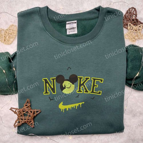 Spooktacular Nike x Oogie Boogie Mickey Head Embroidered Shirt: Disney Halloween T-shirt & Nike Inspired Sweatshirt