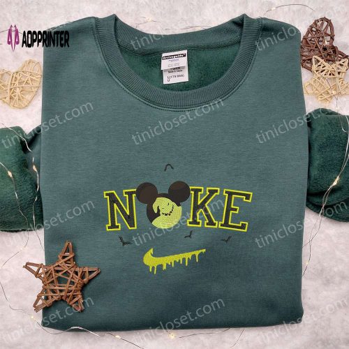 Spooktacular Nike x Oogie Boogie Mickey Head Embroidered Shirt: Disney Halloween T-shirt & Nike Inspired Sweatshirt