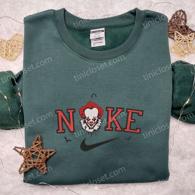 Nike x Pennywise Embroidered Shirt: IT-Halloween Horror Film Best Family Gifts