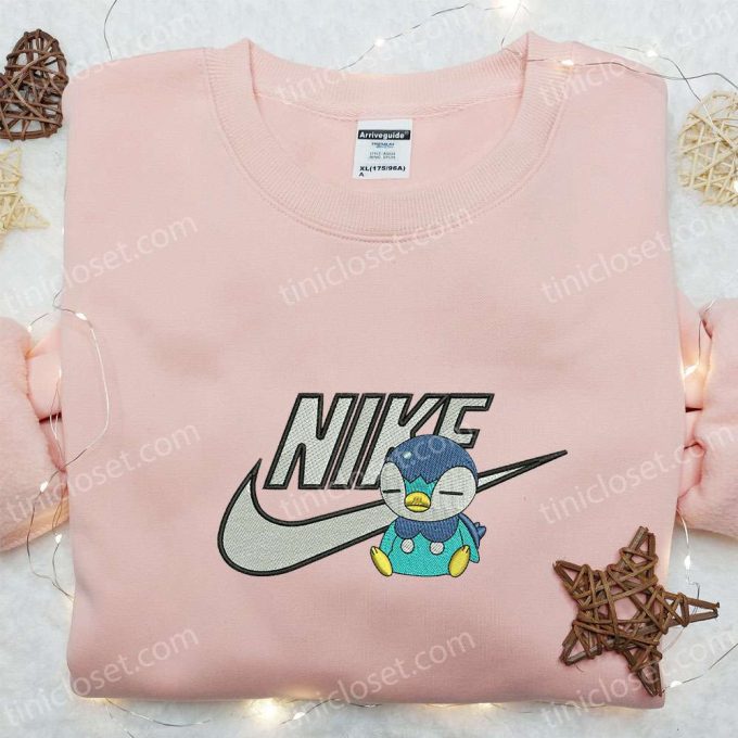 Pokemon Embroidered Shirt: Nike x Piplup Anime Inspired T-Shirt