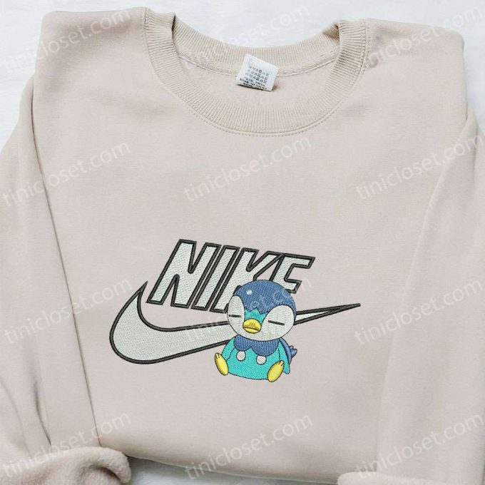 Pokemon Embroidered Shirt: Nike x Piplup Anime Inspired T-Shirt