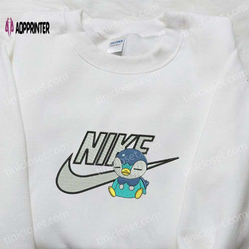 Pokemon Embroidered Shirt: Nike x Piplup Anime Inspired T-Shirt