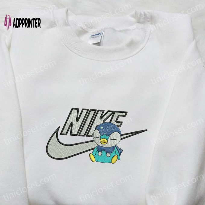 Pokemon Embroidered Shirt: Nike x Piplup Anime Inspired T-Shirt