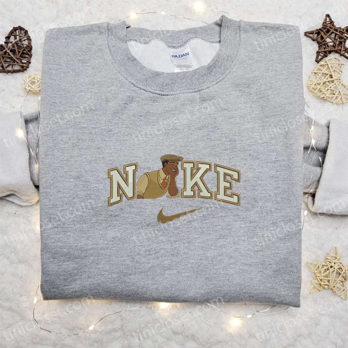 Nike x Prince Naveen Cartoon Sweatshirt: Disney Characters Embroidered Shirt Best Family Gift