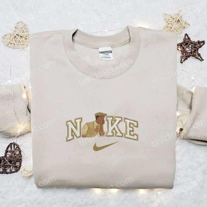 Nike x Prince Naveen Cartoon Sweatshirt: Disney Characters Embroidered Shirt Best Family Gift