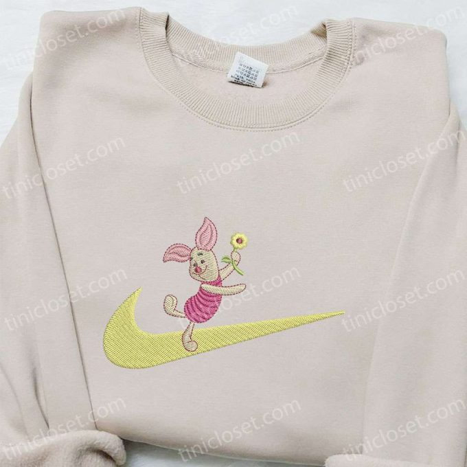 Piglet Cartoon x Swoosh Hoodie & Disney Characters Shirt: Best Family Gift Ideas