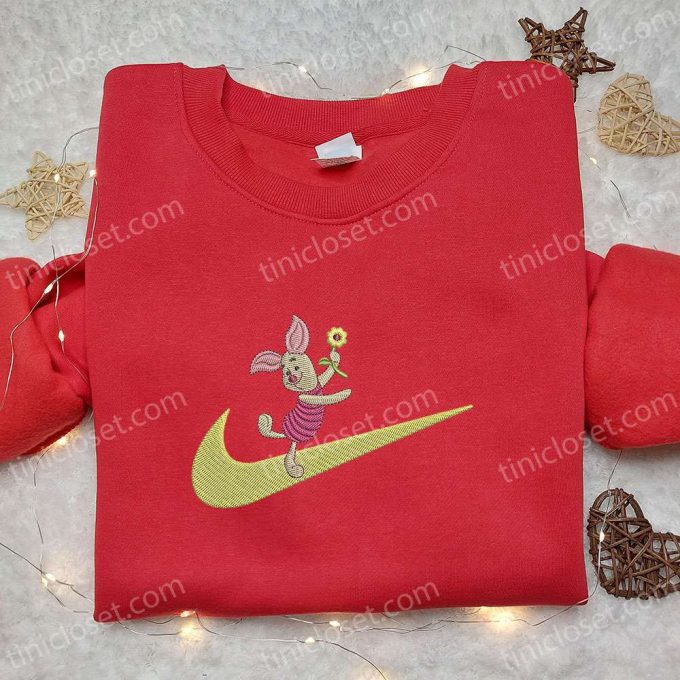 Piglet Cartoon x Swoosh Hoodie & Disney Characters Shirt: Best Family Gift Ideas