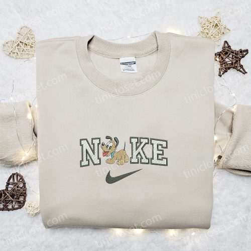 Pluto x Nike Cartoon Embroidered Sweatshirt & Disney Character Shirt – Best Family Gift Ideas