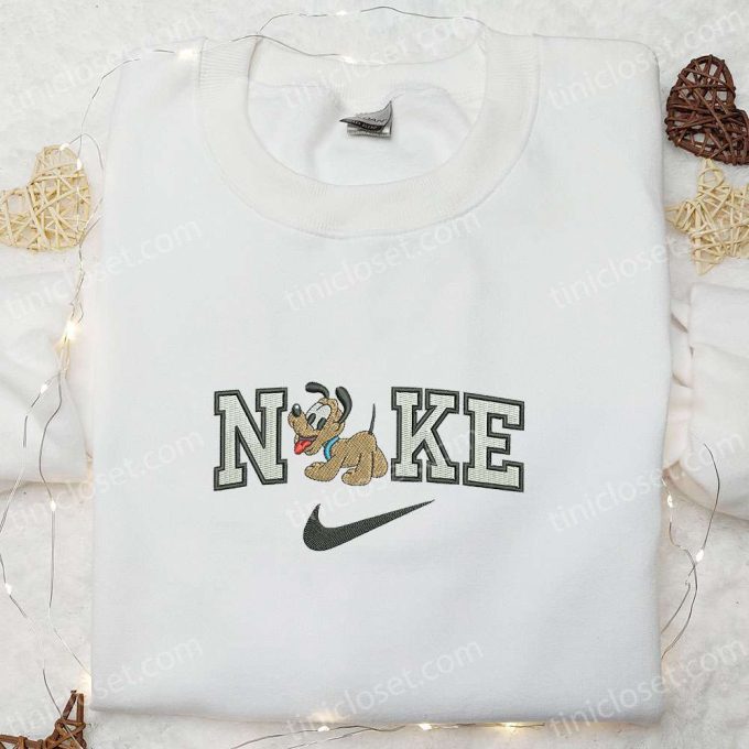 Pluto x Nike Cartoon Embroidered Sweatshirt & Disney Character Shirt – Best Family Gift Ideas